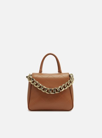 Bolsa Satchel Marrom Pequena Corrente