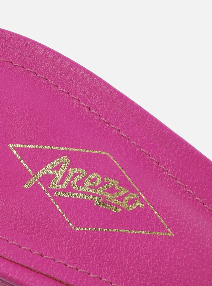 Mule Rosa Couro Meia Pata Salto Flare Megan