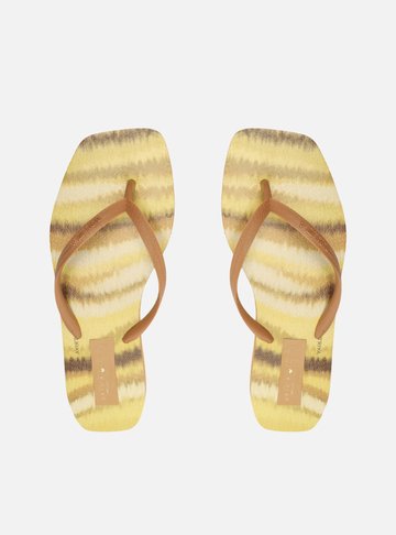 Arezzo — Chinelo de Dedo Marrom Bico Quadrado Brizza Triya