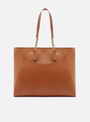Bolsa Shopping Marrom Grande Costuras