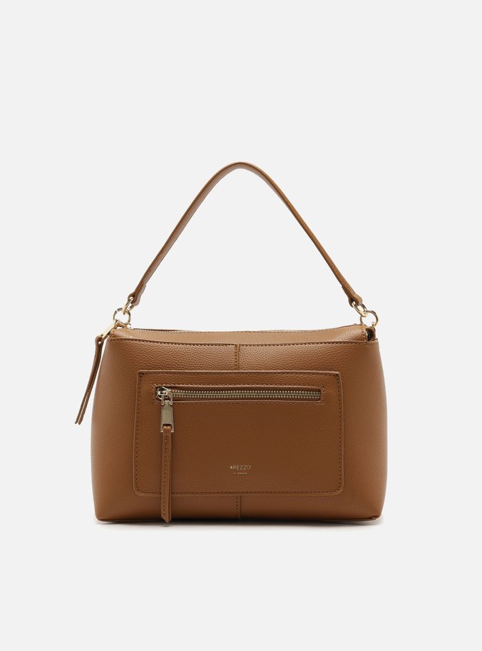 Bolsa Tote Marrom Média Bolso Frontal