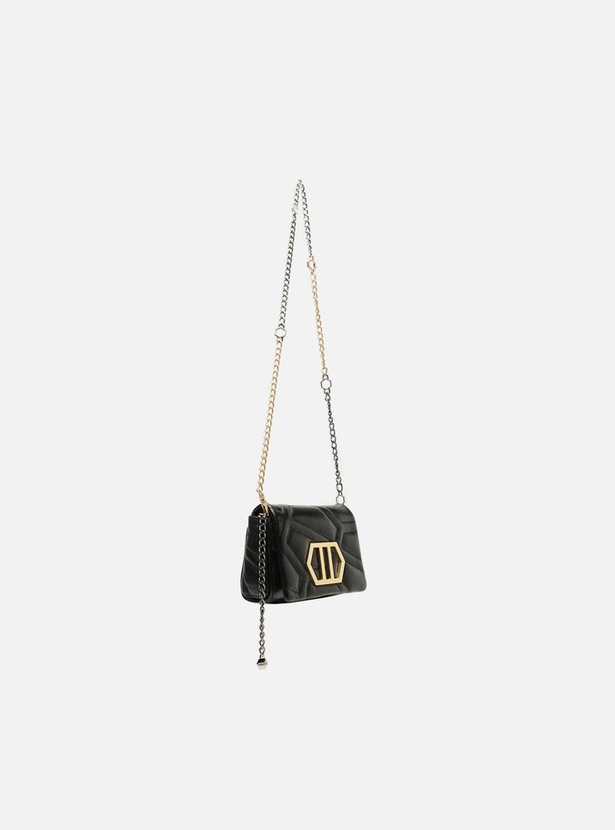 Bolsa Tiracolo Preta Couro Emma Pequena
