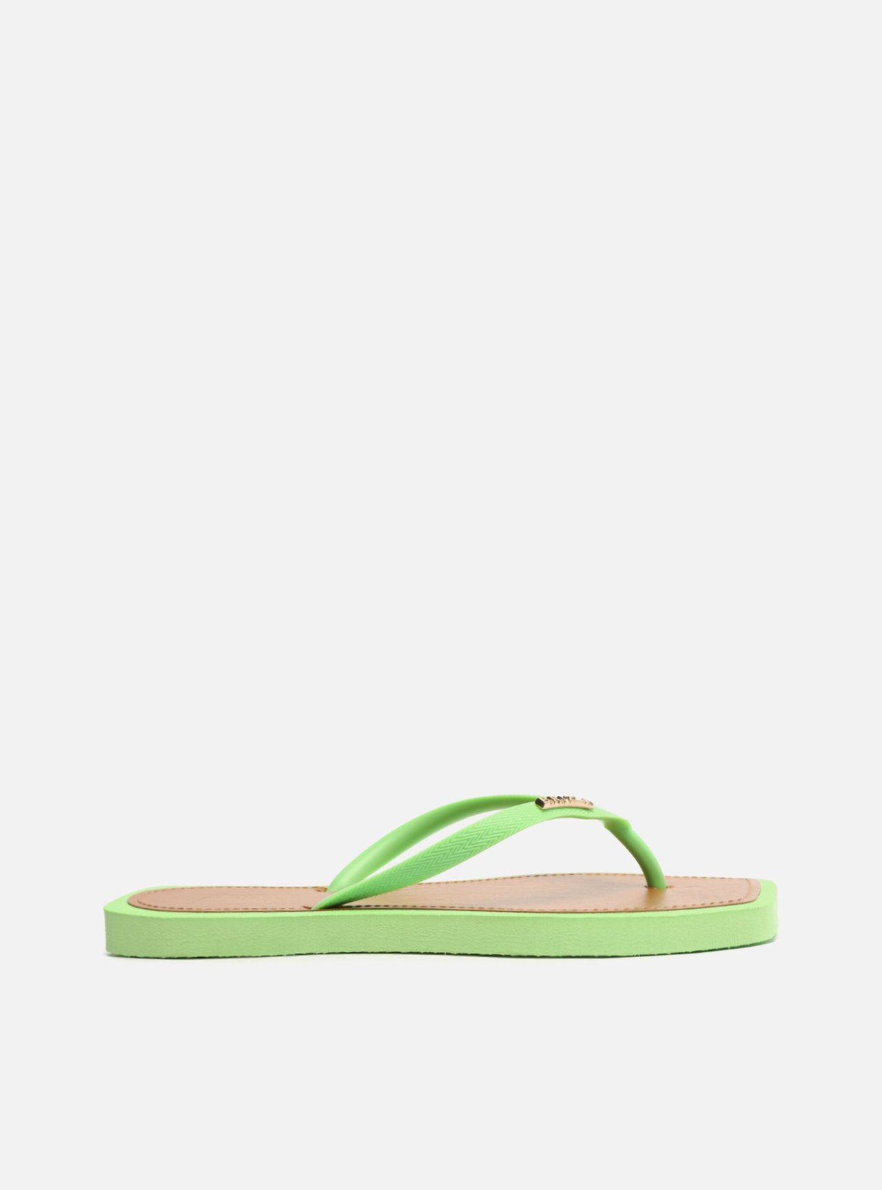 Chinelo de Dedo Verde Square Palmilha Marrom — foto 1