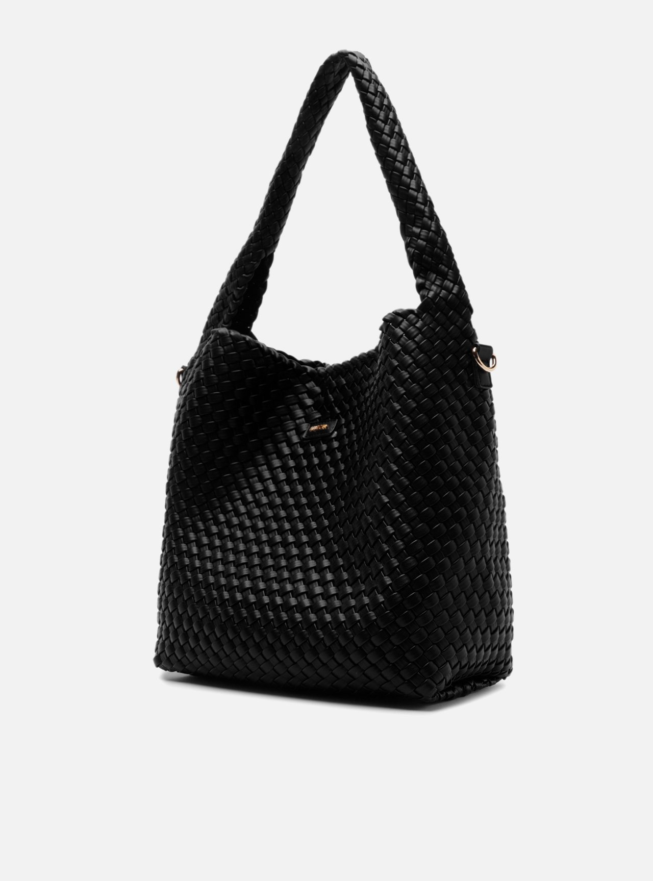 Bolsa Tote Preta Tressê Grande Alça Trançada — foto 2