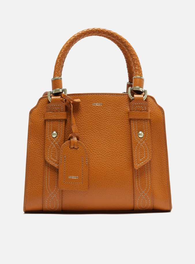 Bolsa Tote Marrom Couro Piazza Bordado Média