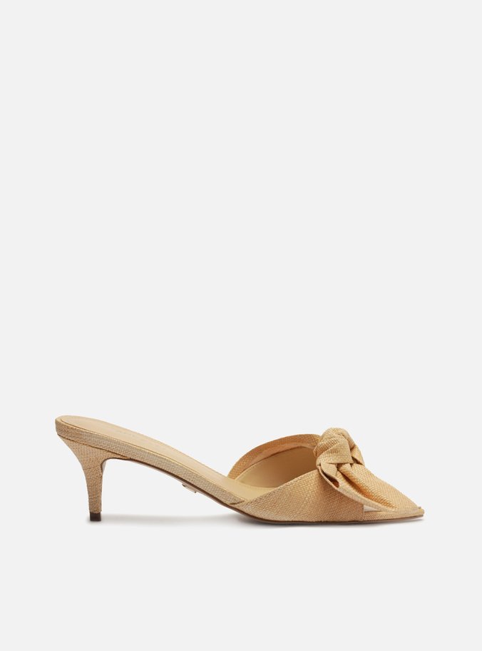 Sandália Natural Salto Fino Maxi Laço