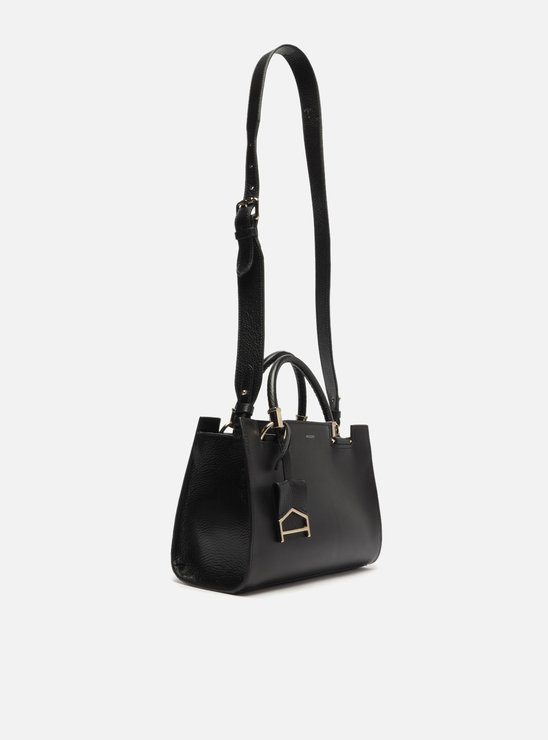 Bolsa Preta Tote Couro Abbraccio 