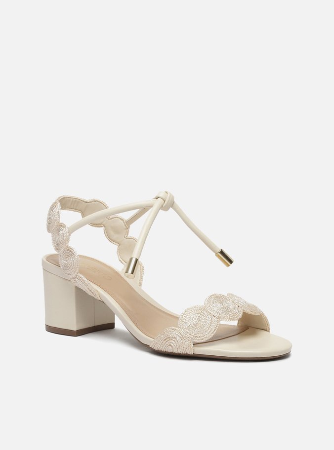 Sandália Off-White Bloco Tiras Bordadas