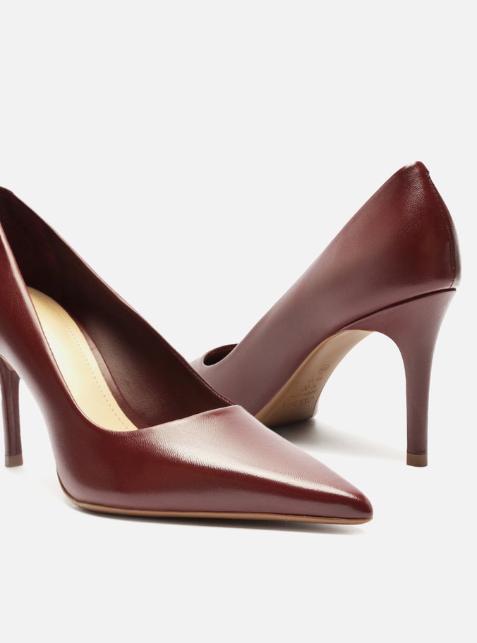 Scarpin Vermelho Couro Salto Médio Fino
