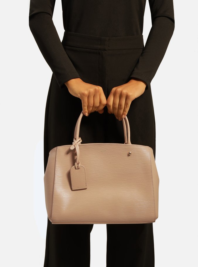 Bolsa Tote Nude Couro Bella Média True Sand