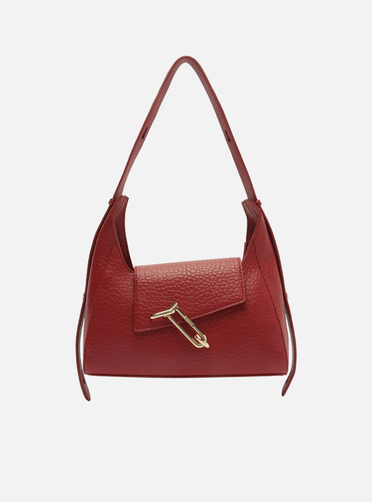 Bolsa Shoulder Vermelha Média Metais Dourados — foto 1