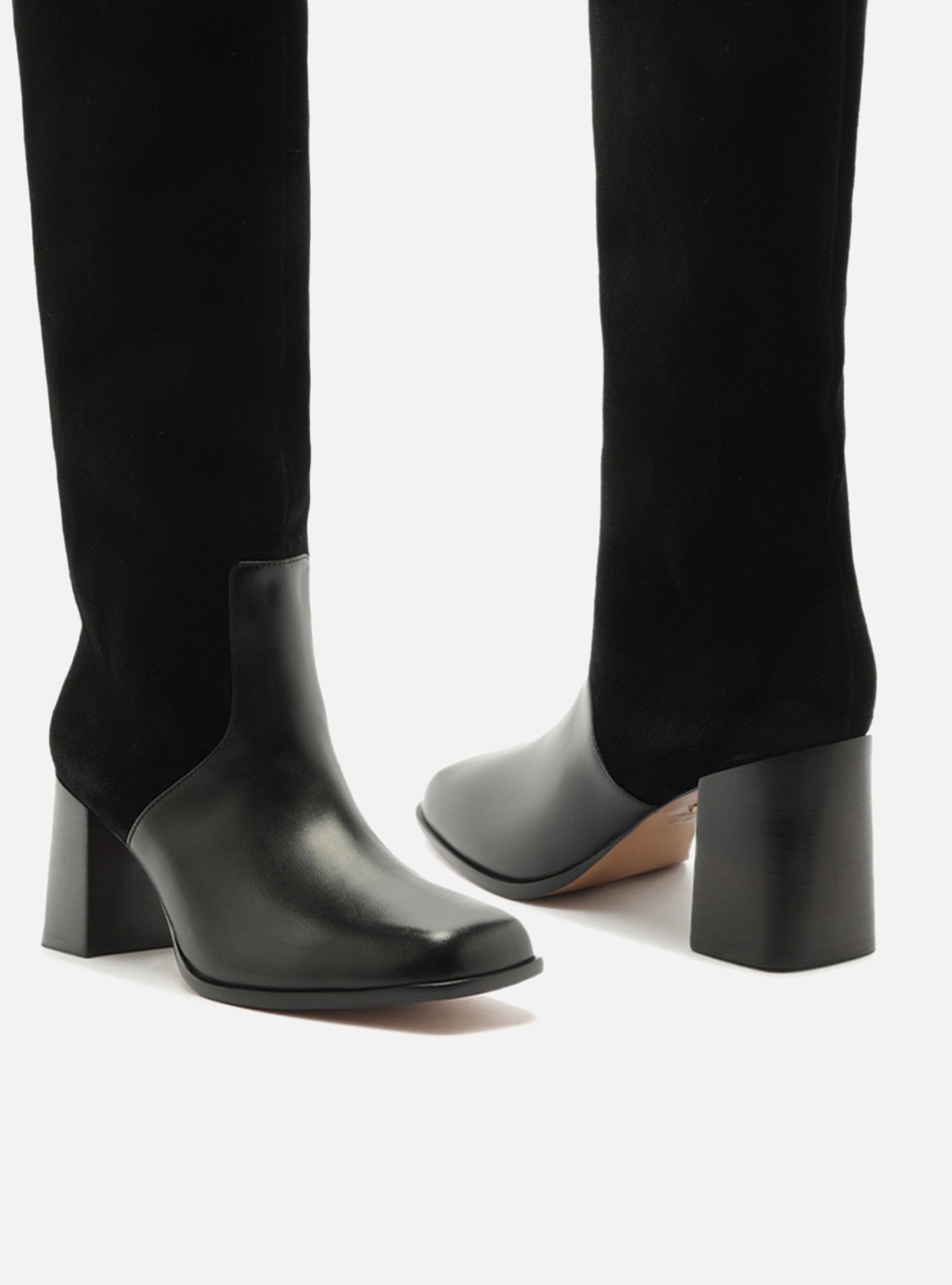 Bota Preta Cano Longo Bico Quadrado — foto 4