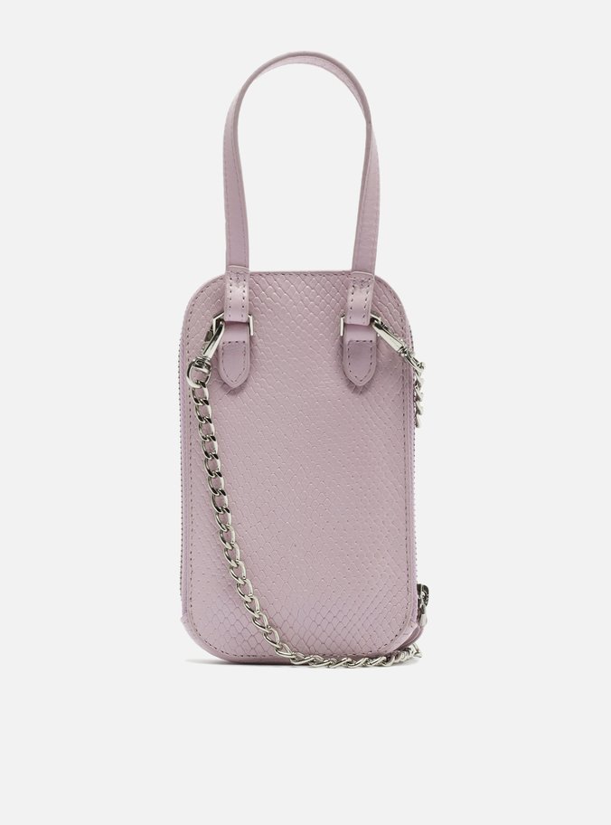 Mini Bag Lilás Couro Snake Mafe Porta-Celular