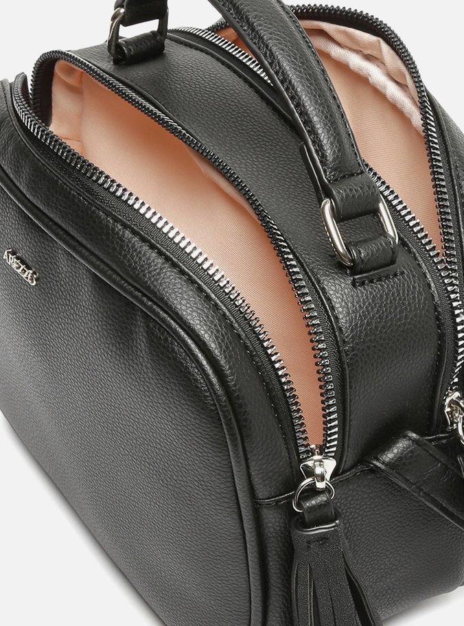 Bolsa Tiracolo Preta Pequena Texturizada