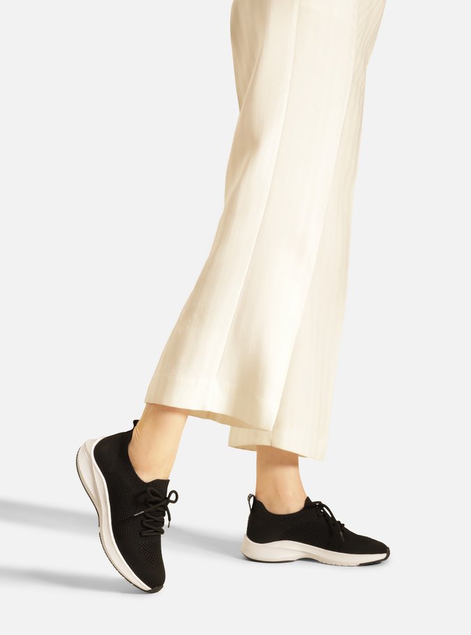 Tênis Preto Knit Amarração Básico