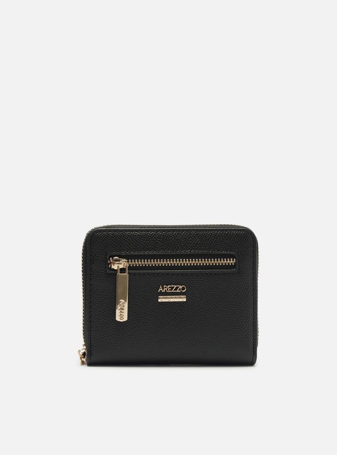 Carteira Preta Pequena Bolso Zíper