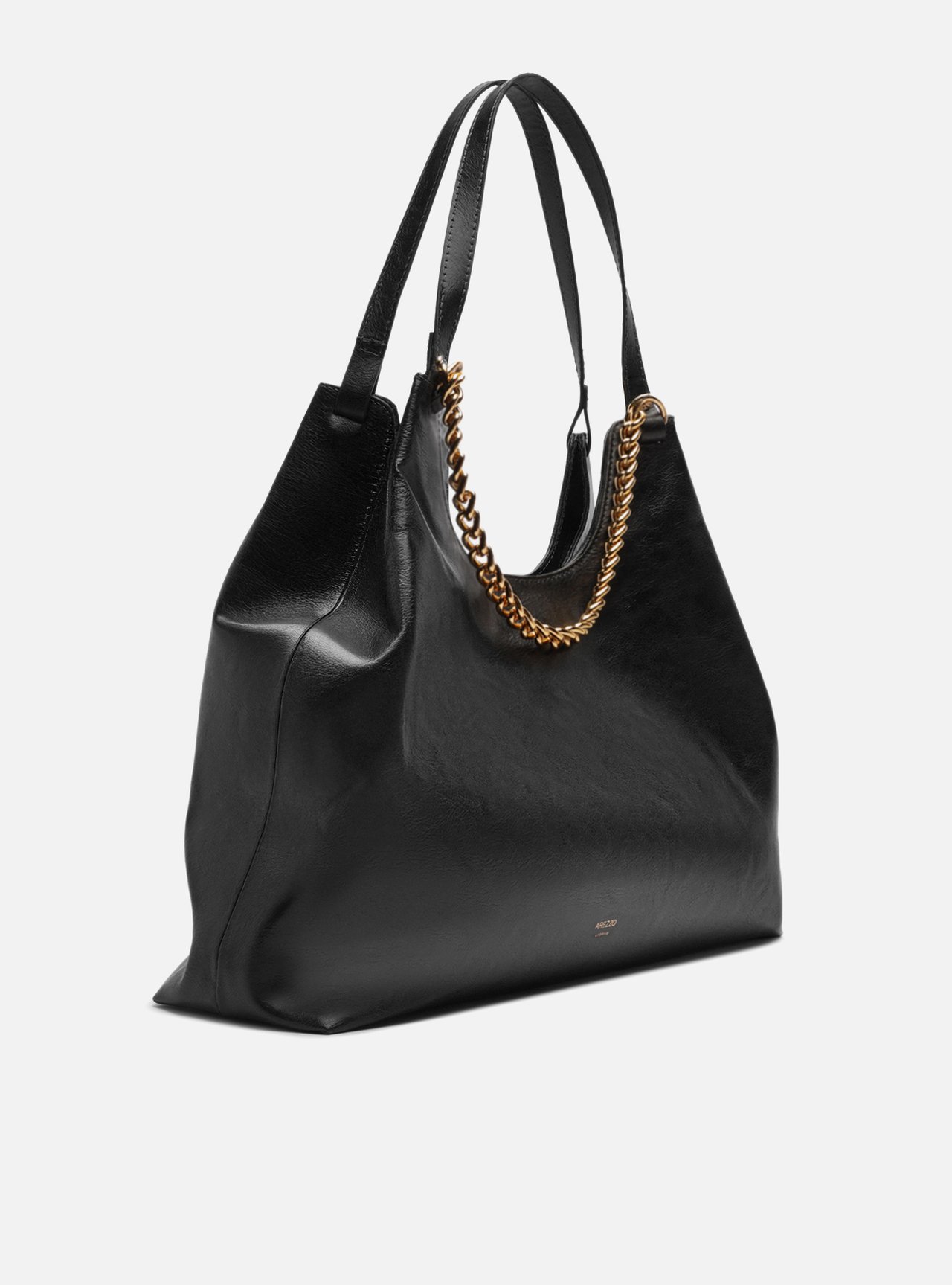 Bolsa Hobo Preta Grande Corrente Metálica — foto 5