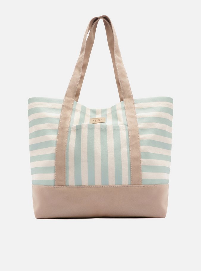 Bolsa Shopping Azul Grande Listrada Brizza