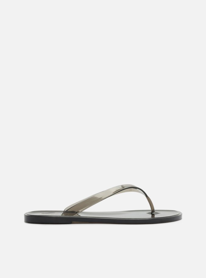 Chinelo Preto Rasteiro Jelly