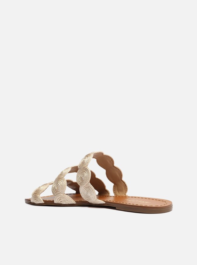 Rasteira Off-White Tiras Bordadas