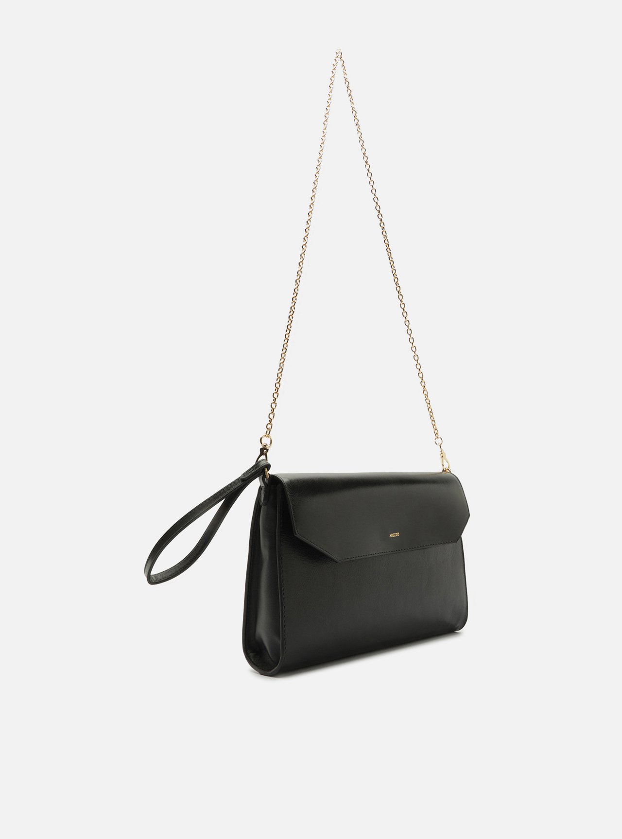 Bolsa Shoulder Preta Couro Média Alça Corrente — foto 5