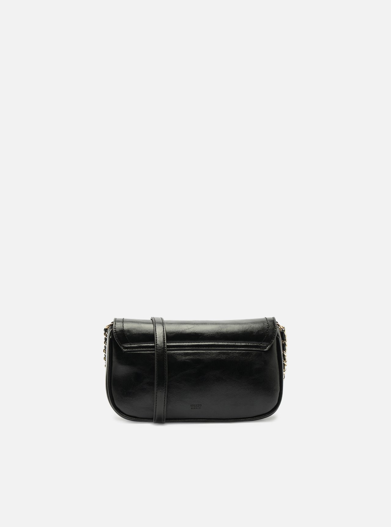 Bolsa Tiracolo Preta Média Alça Corrente — foto 3