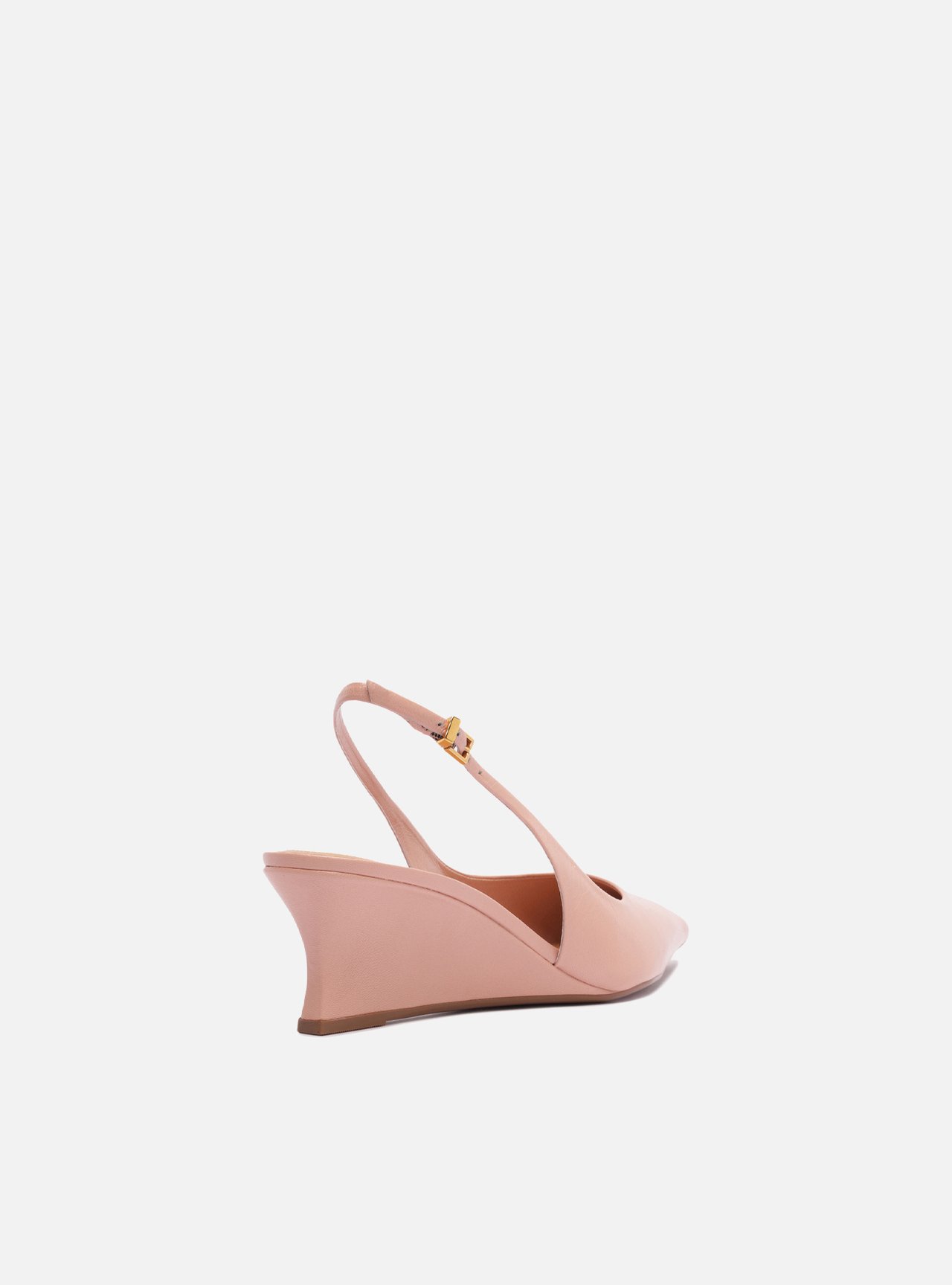 Scarpin Rosa Soft Couro Salto Baixo Anabela Slingback — foto 3