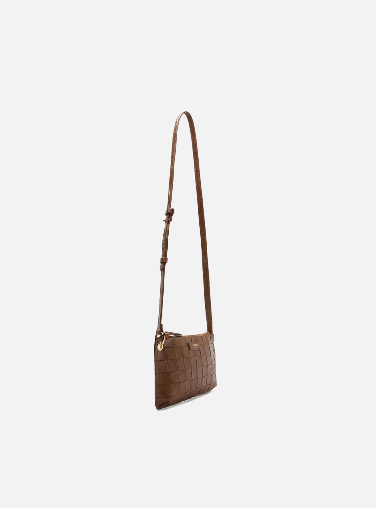 Bolsa Tiracolo Caramelo Tressê Pequena Tag — foto 5