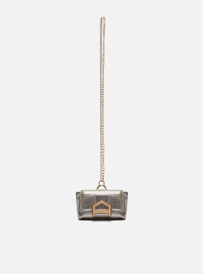 Mini Bag Prata Couro