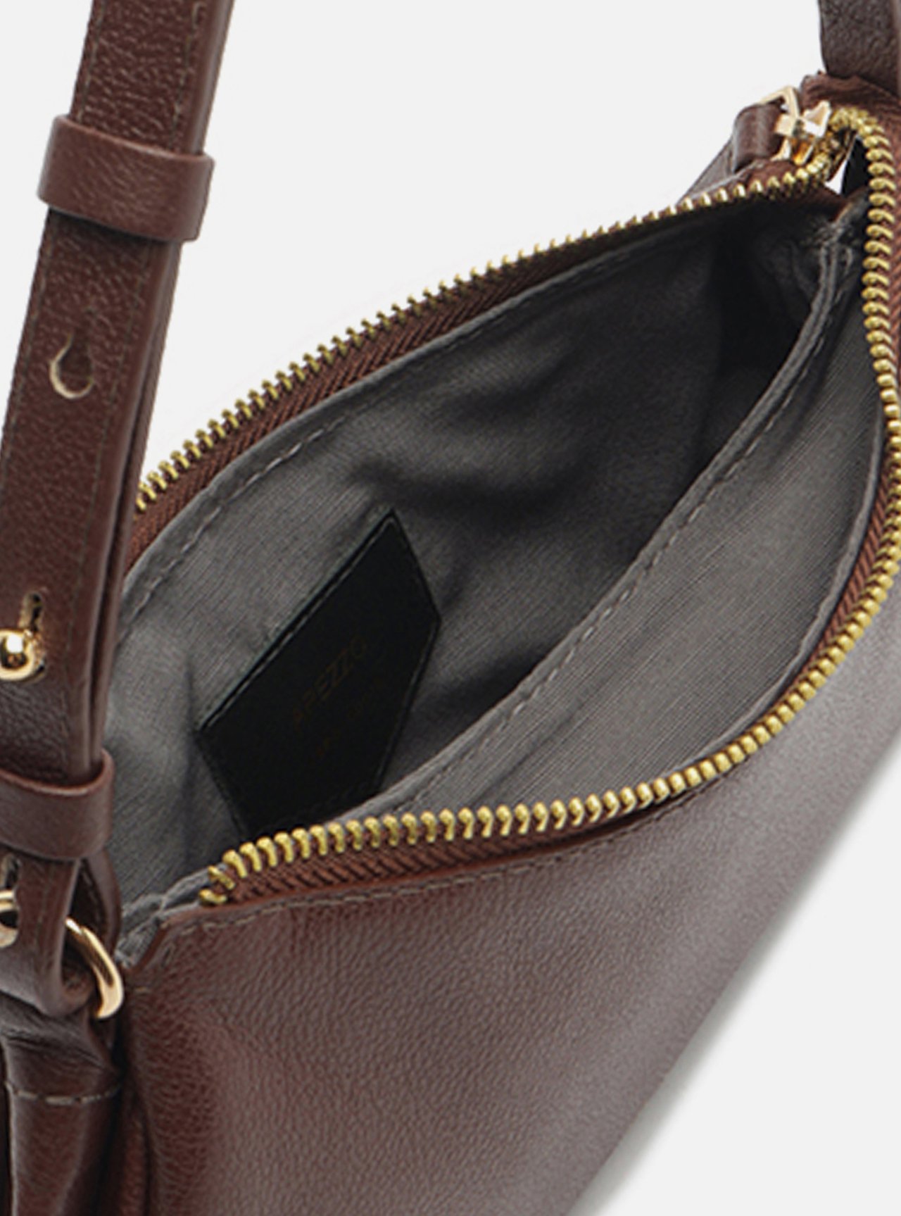 Bolsa Shoulder Marrom Couro Pequena — foto 4