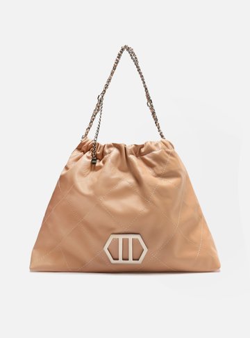 Bolsa Hobo Nude Couro Ester Grande
