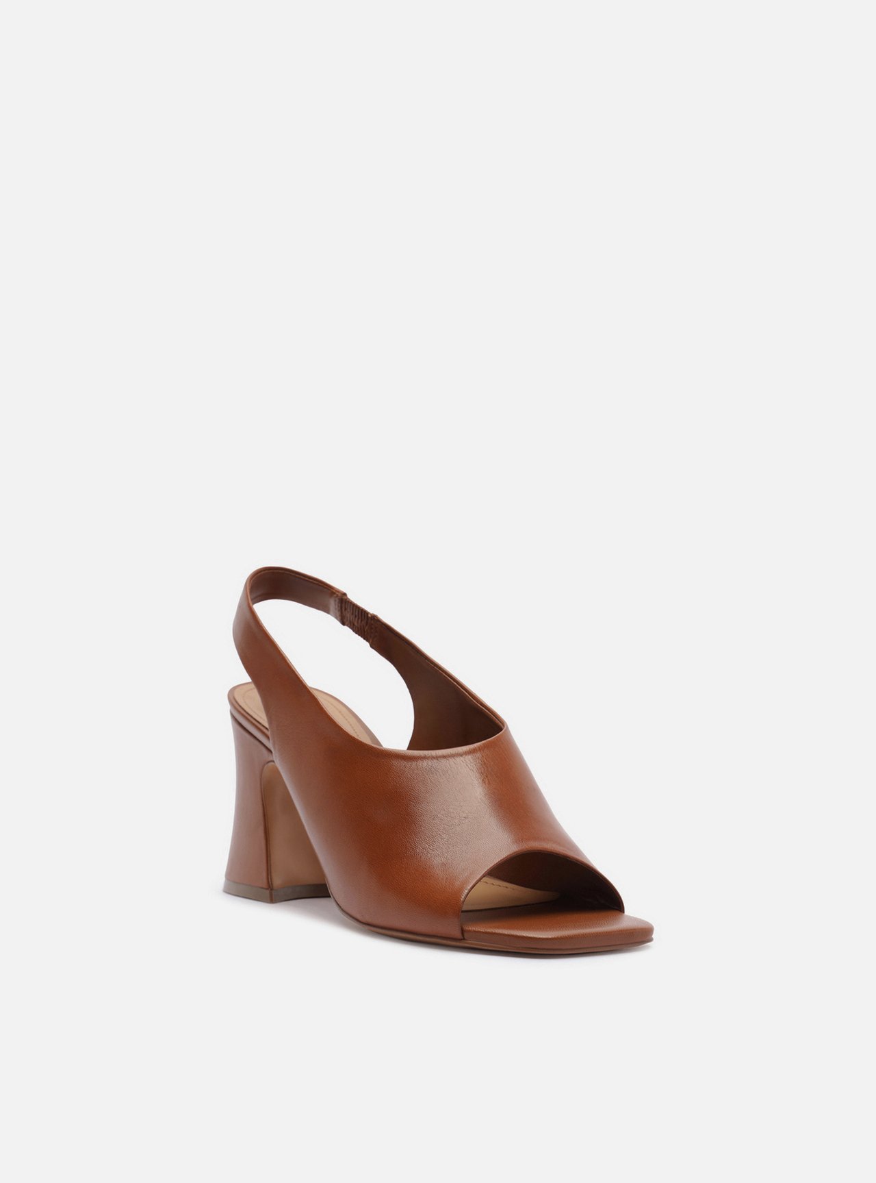 Sandal Boot Marrom Couro Salto Bloco Tira — foto 2