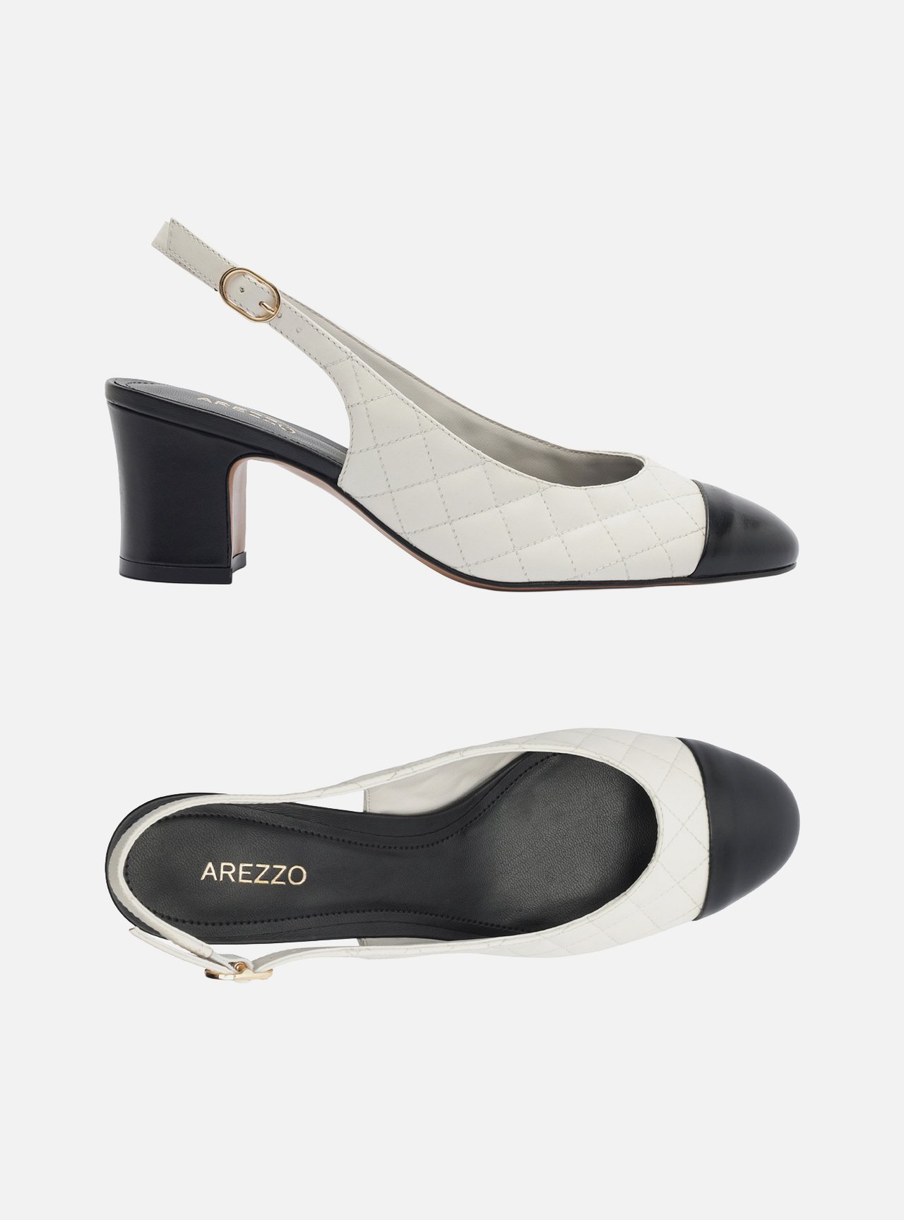Scarpin Multineutro Couro Salto Bloco Fivela Slingback — foto 5