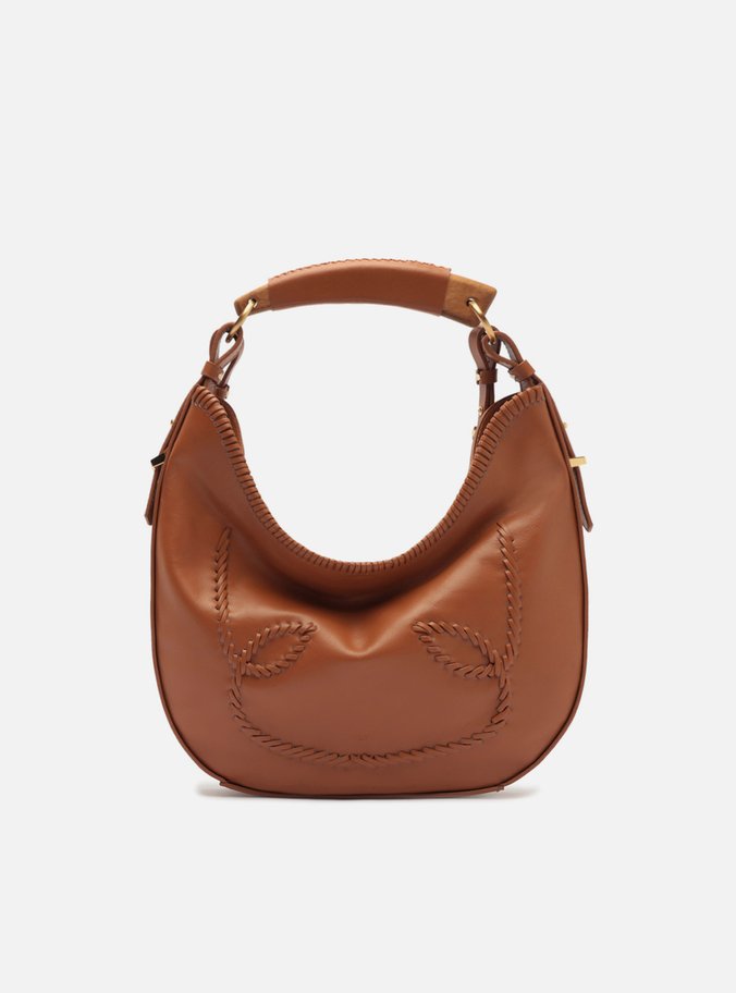 Bolsa Hobo Preta Couro Média Tressê