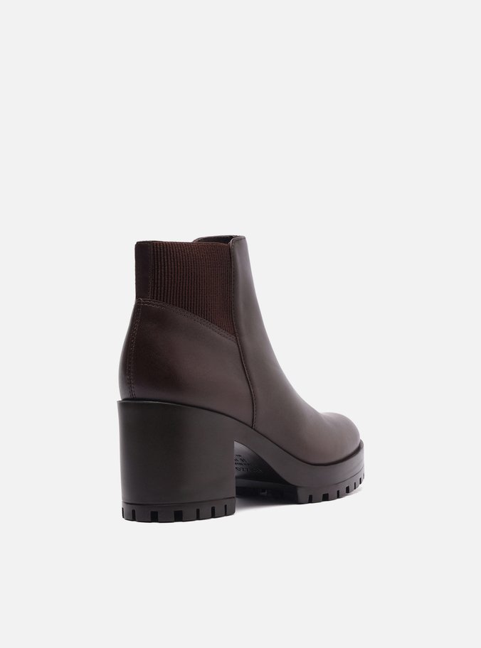Bota Marrom Couro Cano Curto Sola Tratorada