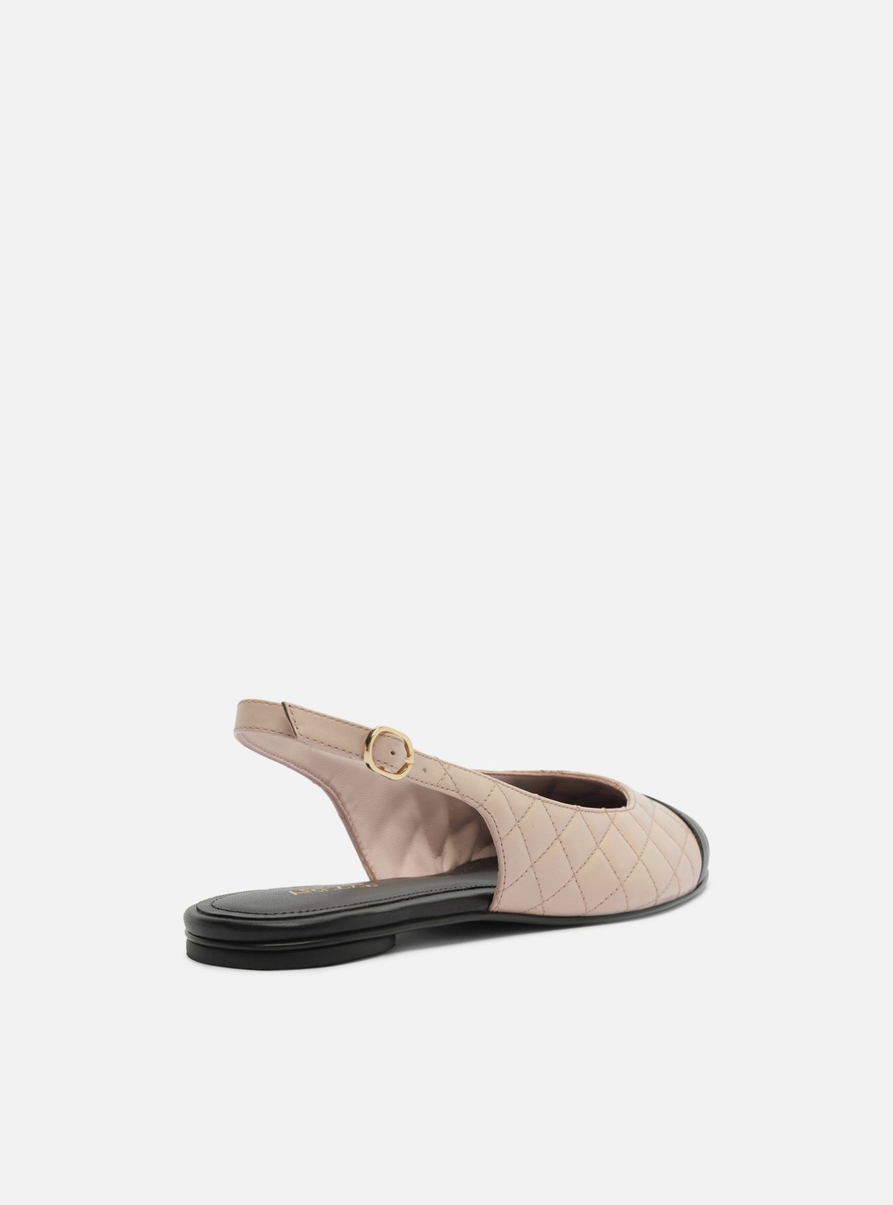 Sapatilha Rosa Couro Bico Redondo Matelassê Slingback — foto 3
