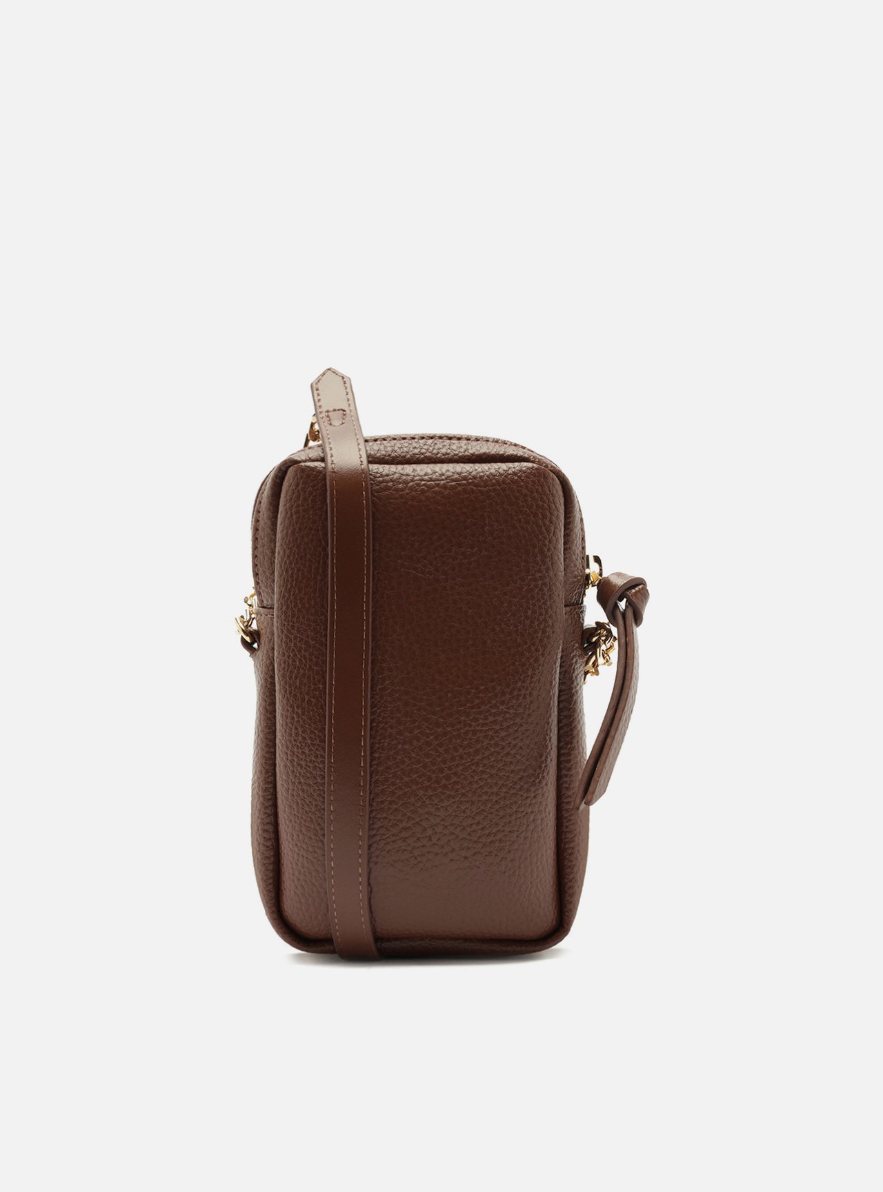 Bolsa Porta Celular Marrom Pequena Alça Corrente — foto 3
