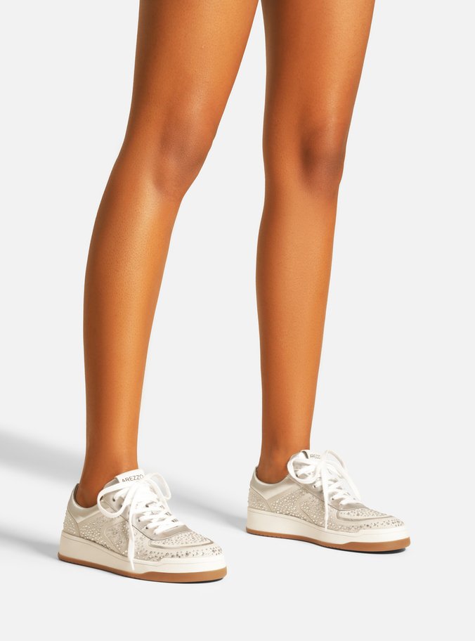 Tênis Off-White Camurça Amarração Strass