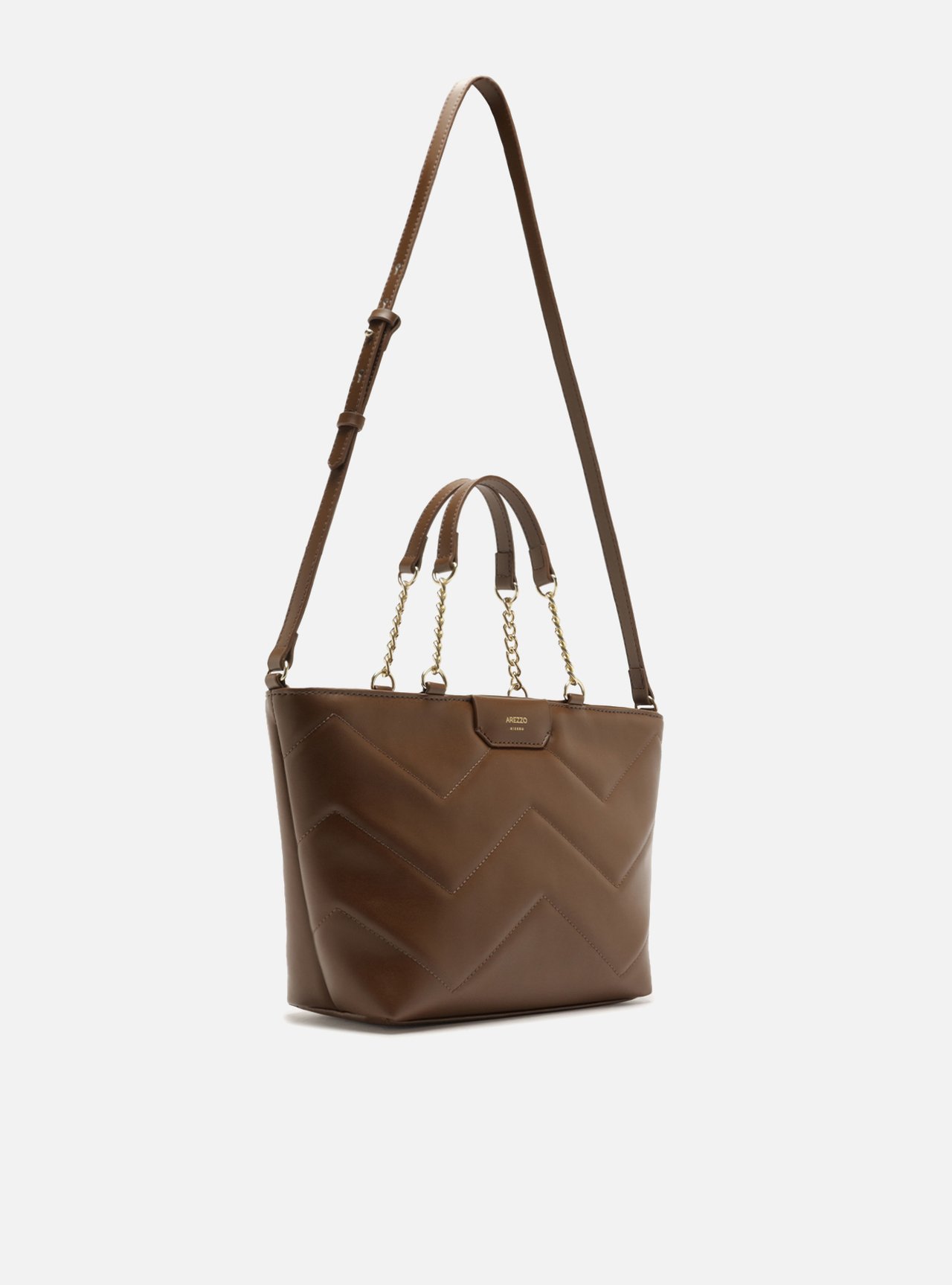 Bolsa Tote Marrom Grande Alça Corrente — foto 5