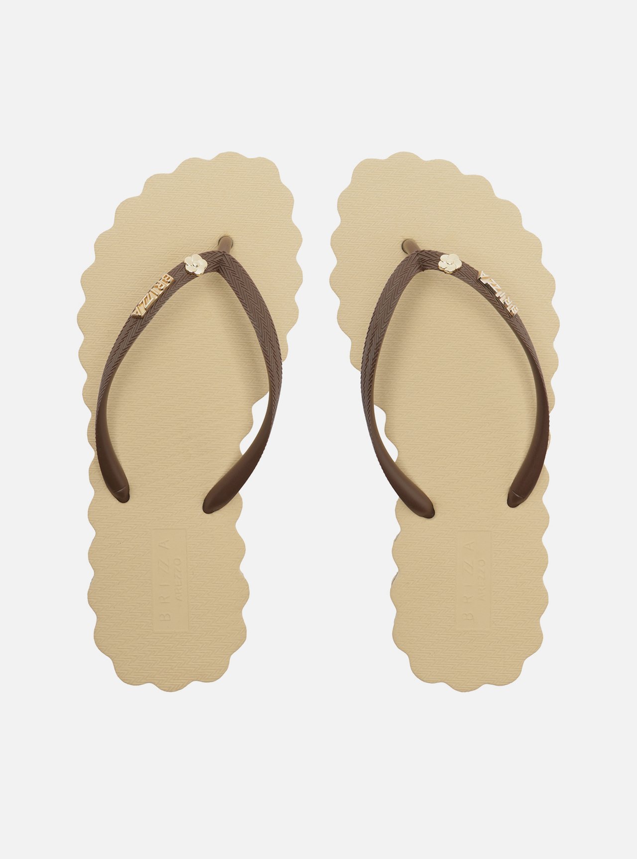 Chinelo de Dedo Marrom Flatform Metais Brizza — foto 1