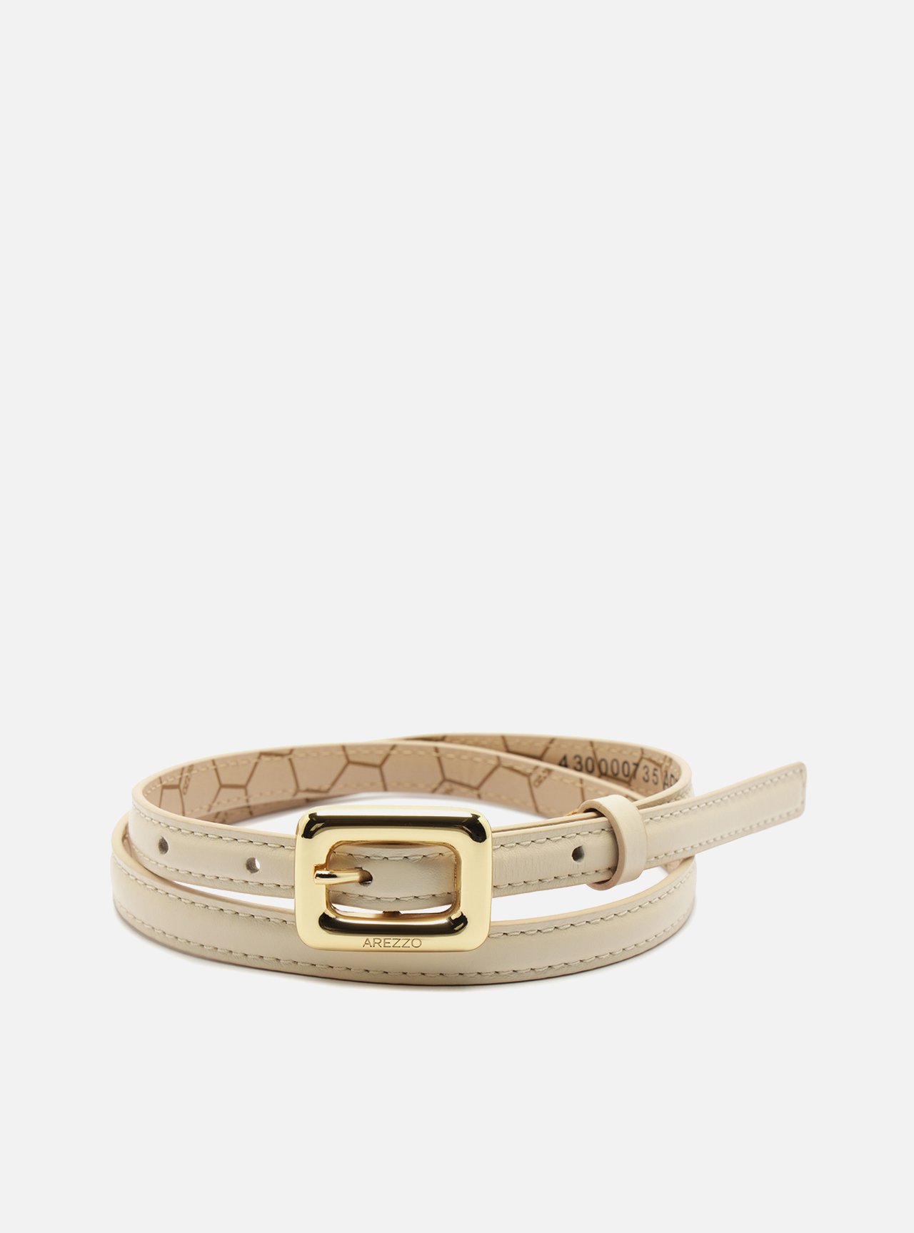 Cinto Off White Couro Fino Maxi Fivela Retangular — foto 3