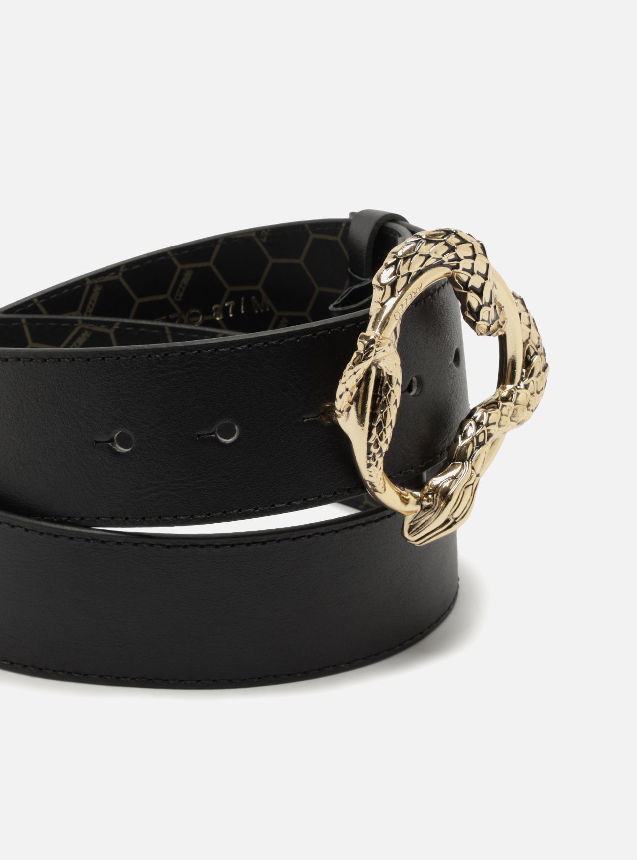 Cinto Preto Couro Médio Snake — foto 4