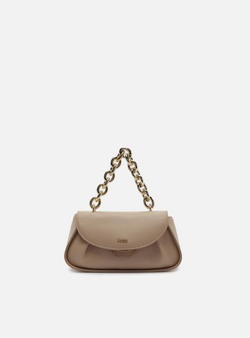 Bolsa Tiracolo Bege Pequena Maxi Corrente