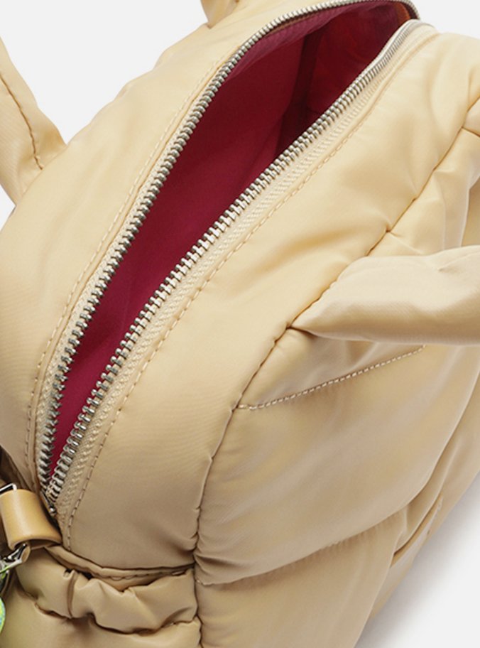 Bolsa Bowling Bege Nylon Média Puffer