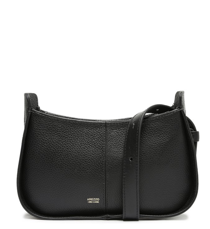 Bolsa Hobo Couro Preta