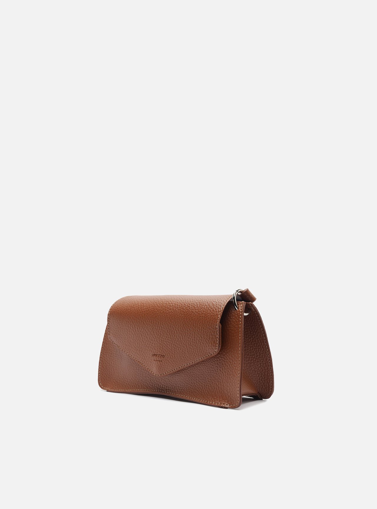 Bolsa Tiracolo Marrom Média Granulada Metais — foto 2