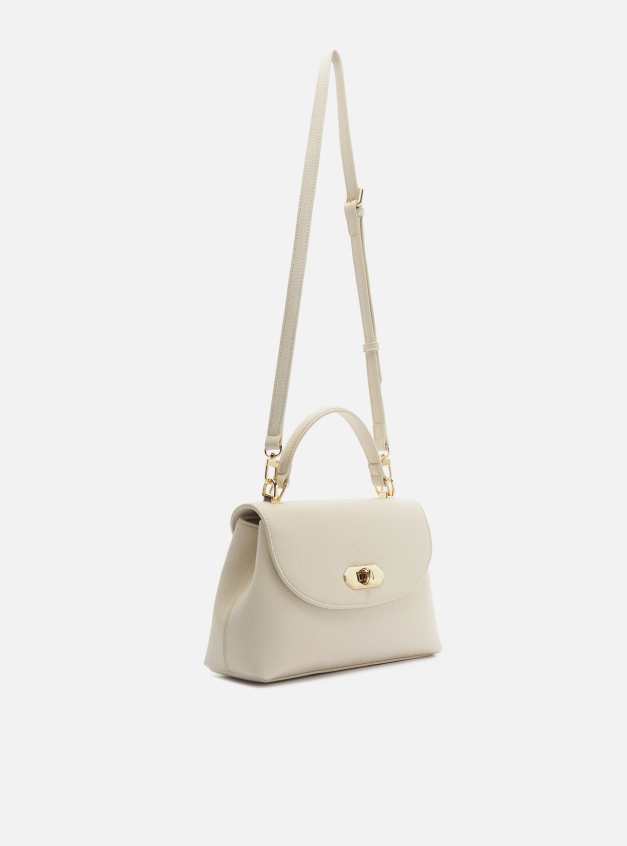 Bolsa Tiracolo Off White Média Fecho Dourado — foto 2