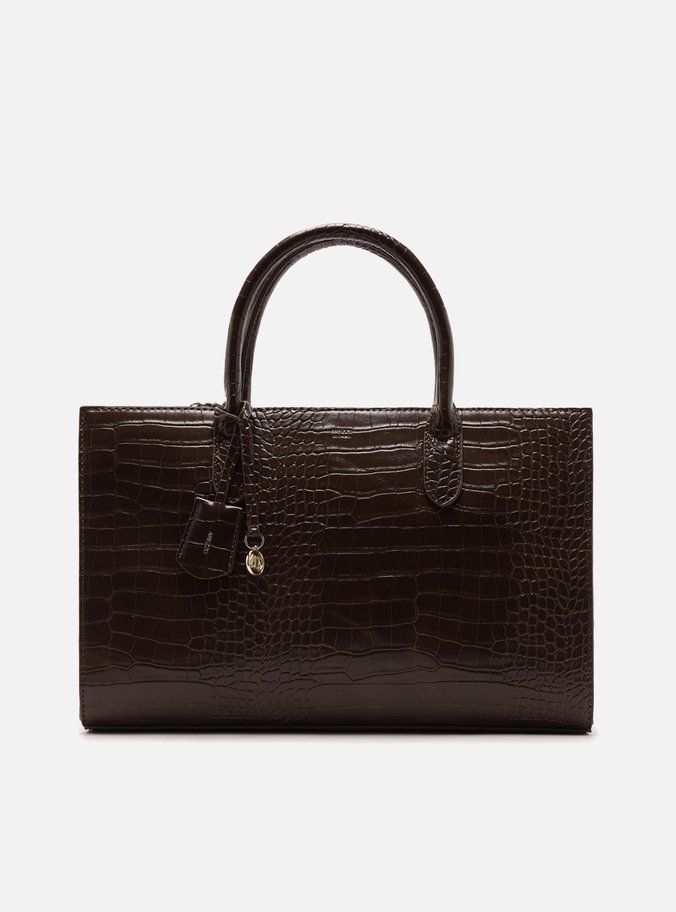 Bolsa Tote Marrom Croco Grande