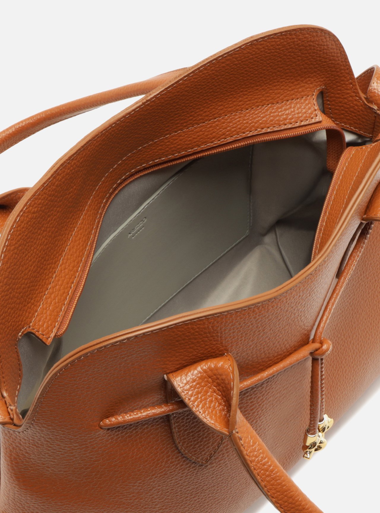 Bolsa Tote Marrom Grande Metais — foto 4