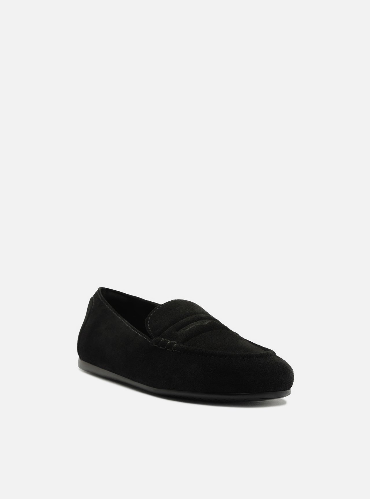 Mocassim Preto Acamurçado Bico Redondo — foto 2